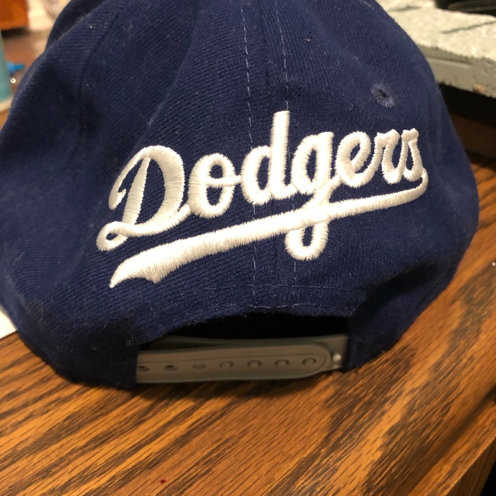Two sided LA Dodgers baseball hat.